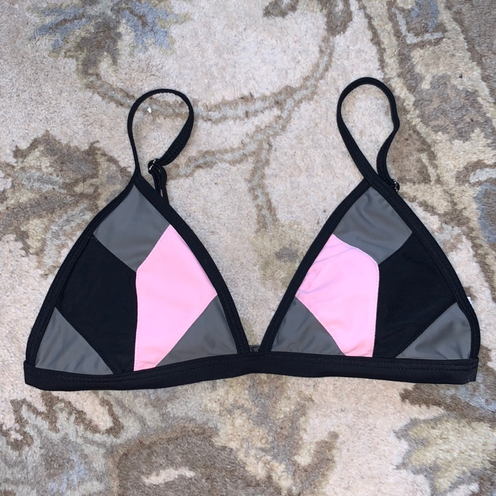 Block Pattern Bikini Top